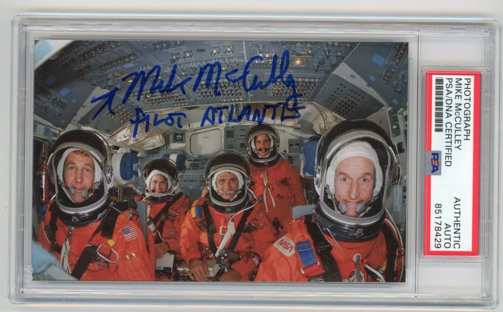 MIKE MCCULLEY Signed Crew Photo - NASA Astronaut STS 34 Pilot Atlantis - PSA