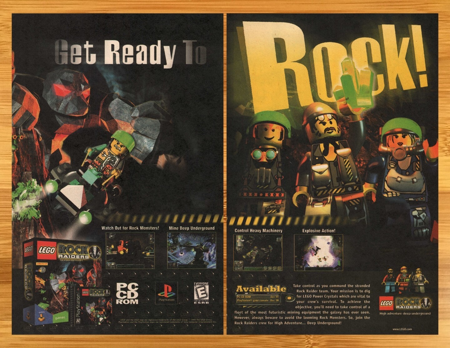 1999 LEGO Rock Raiders Playstation PS1 PC Print Ad/Poster Toys Figures Game Art