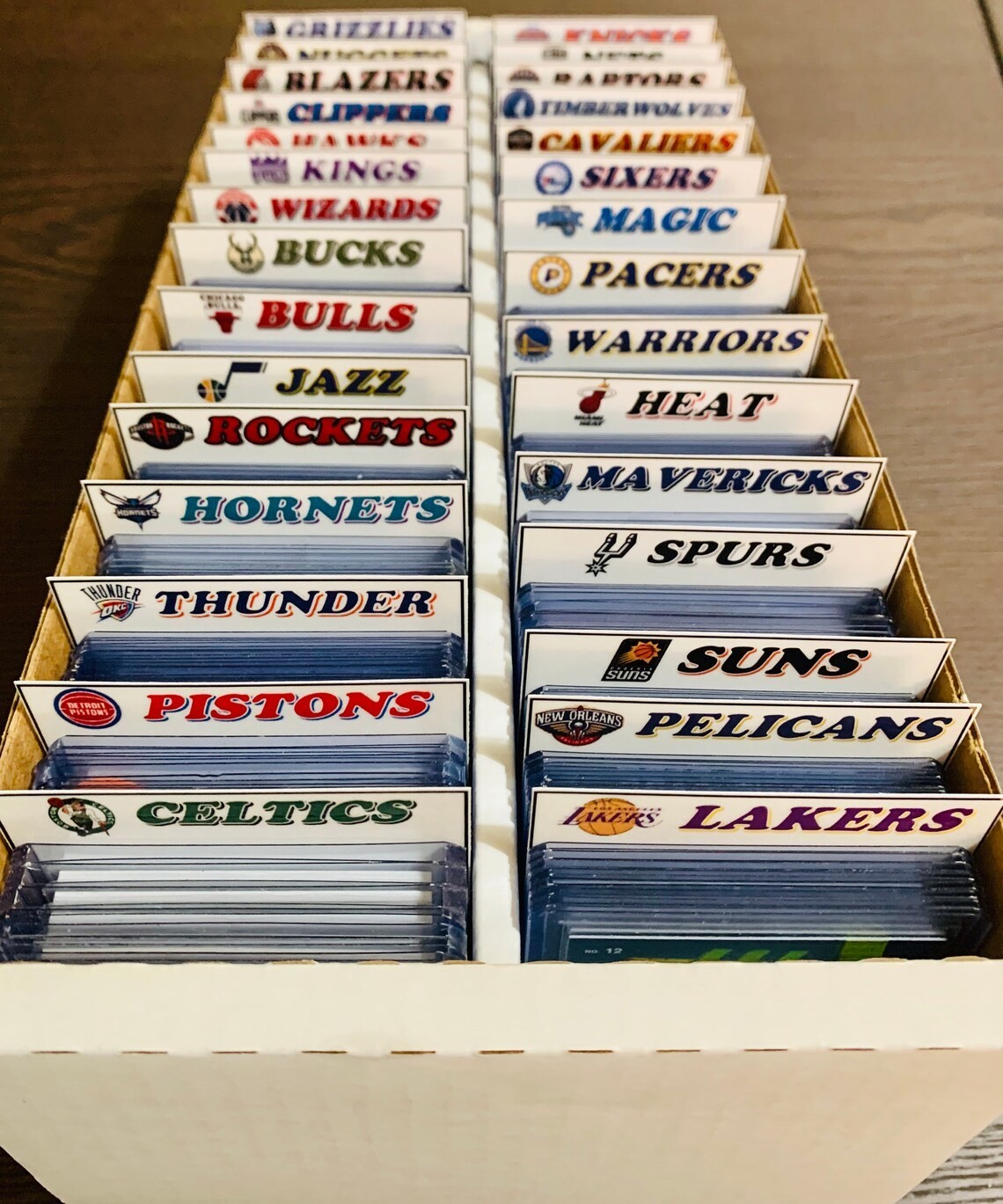 Sports Trading Card Storage Card Dividers - NHL Team Set (100LB Cardstock) RIGID