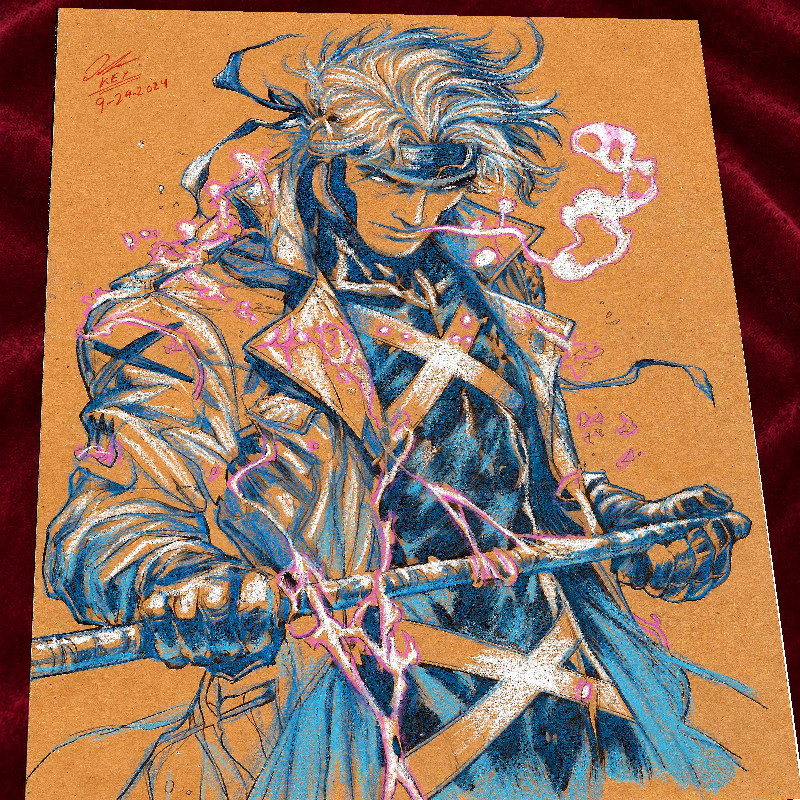 Gambit X-Men Signed Art Print 8.5x11 | Original Artwork by Keyeske