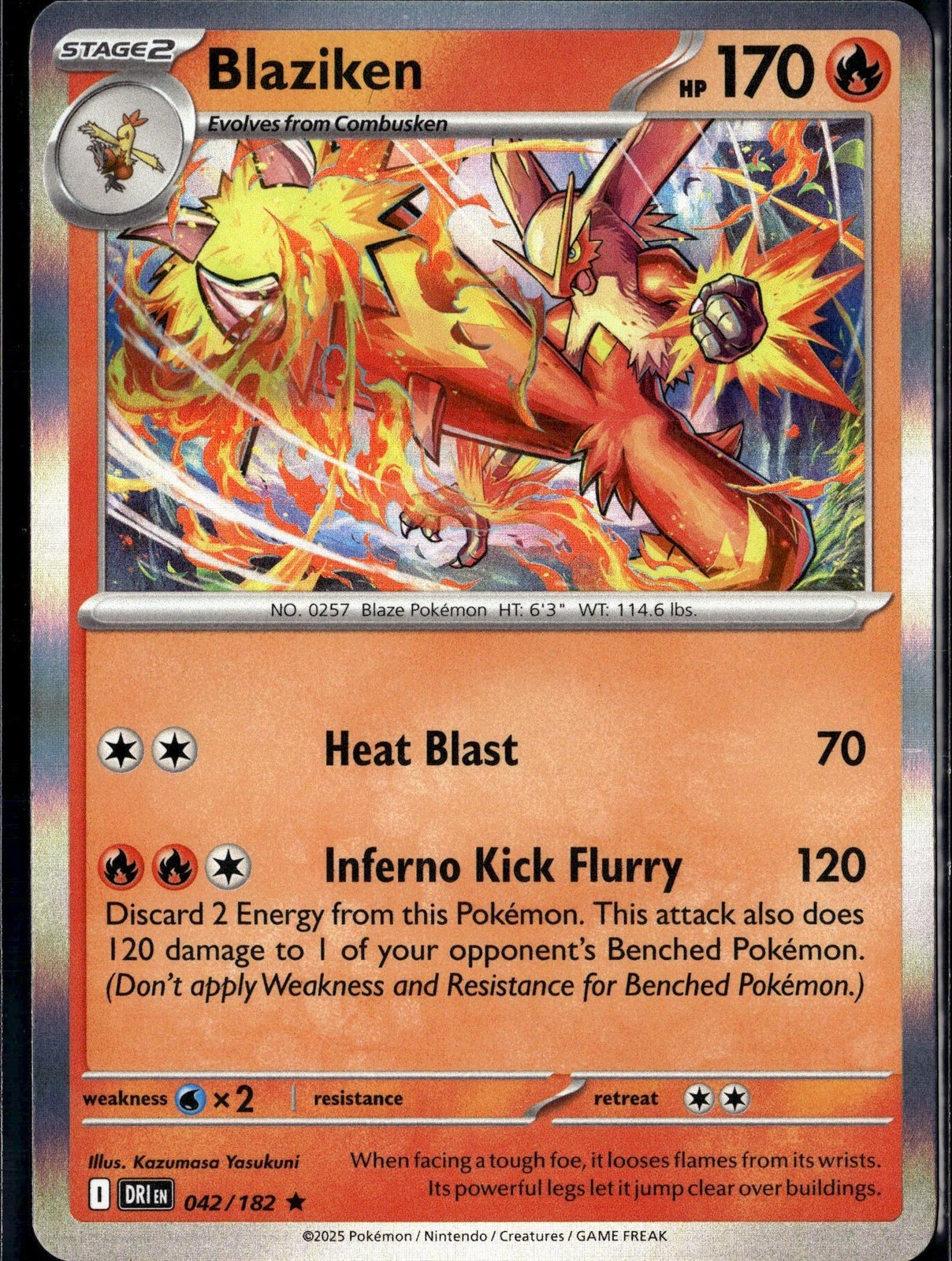 Blaziken 042/182 Rare Destined Rivals Pokemon Holo Near Mint