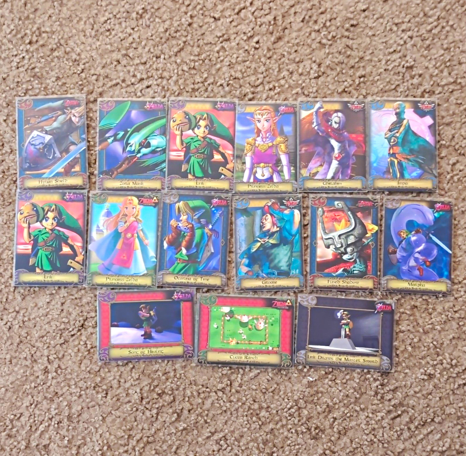Nintendo Legend of Zelda Enterplay Lot Of 15 Cards Used And Little Wear