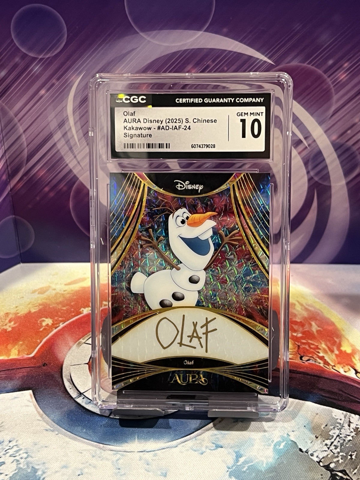 CGC Gem Mint 10 Kakawow Aura Disney Olaf Auto 32 of 50