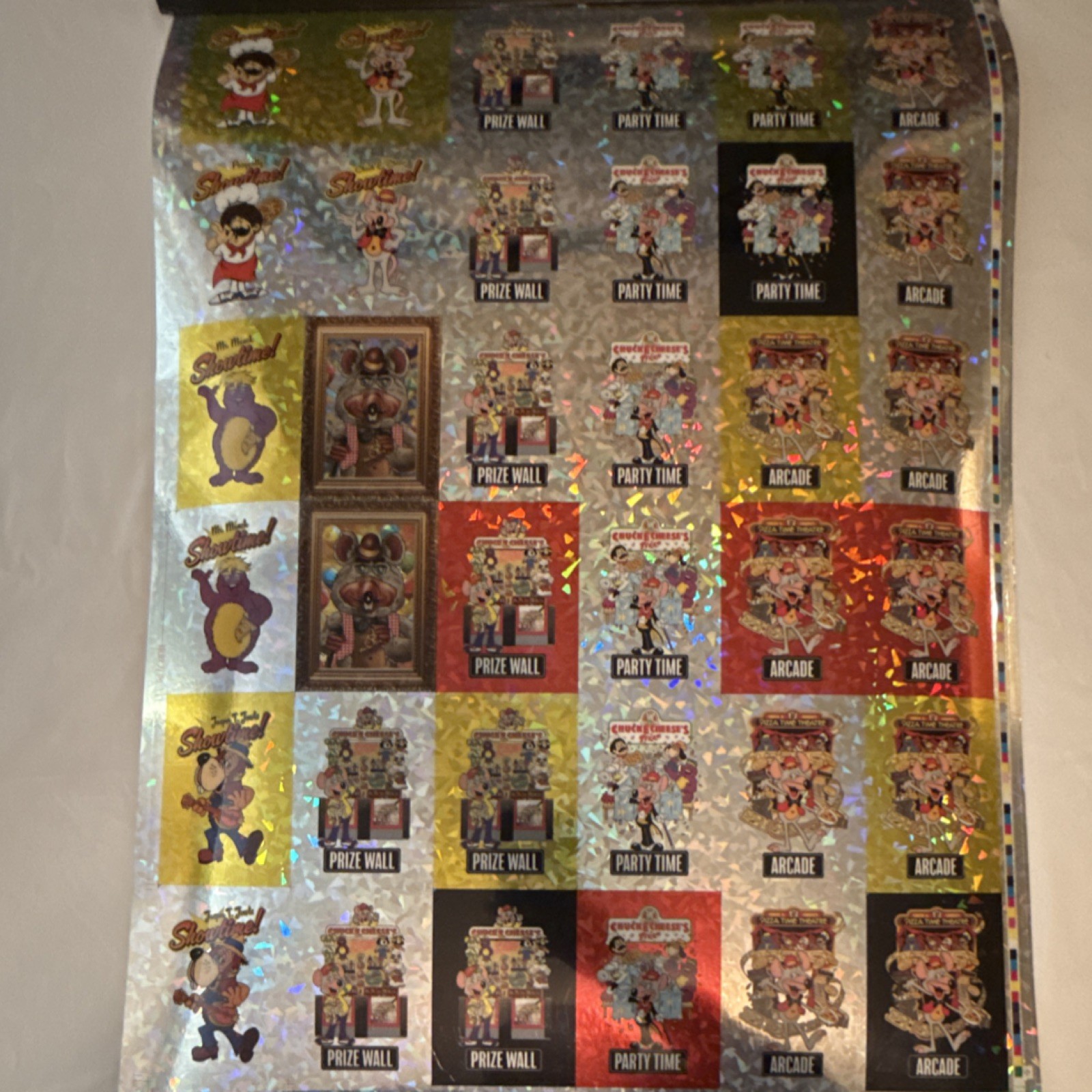 Chuck E. Cheese's 2025 SMC Uncut Trading Card Sheet 36 Cards Holographic