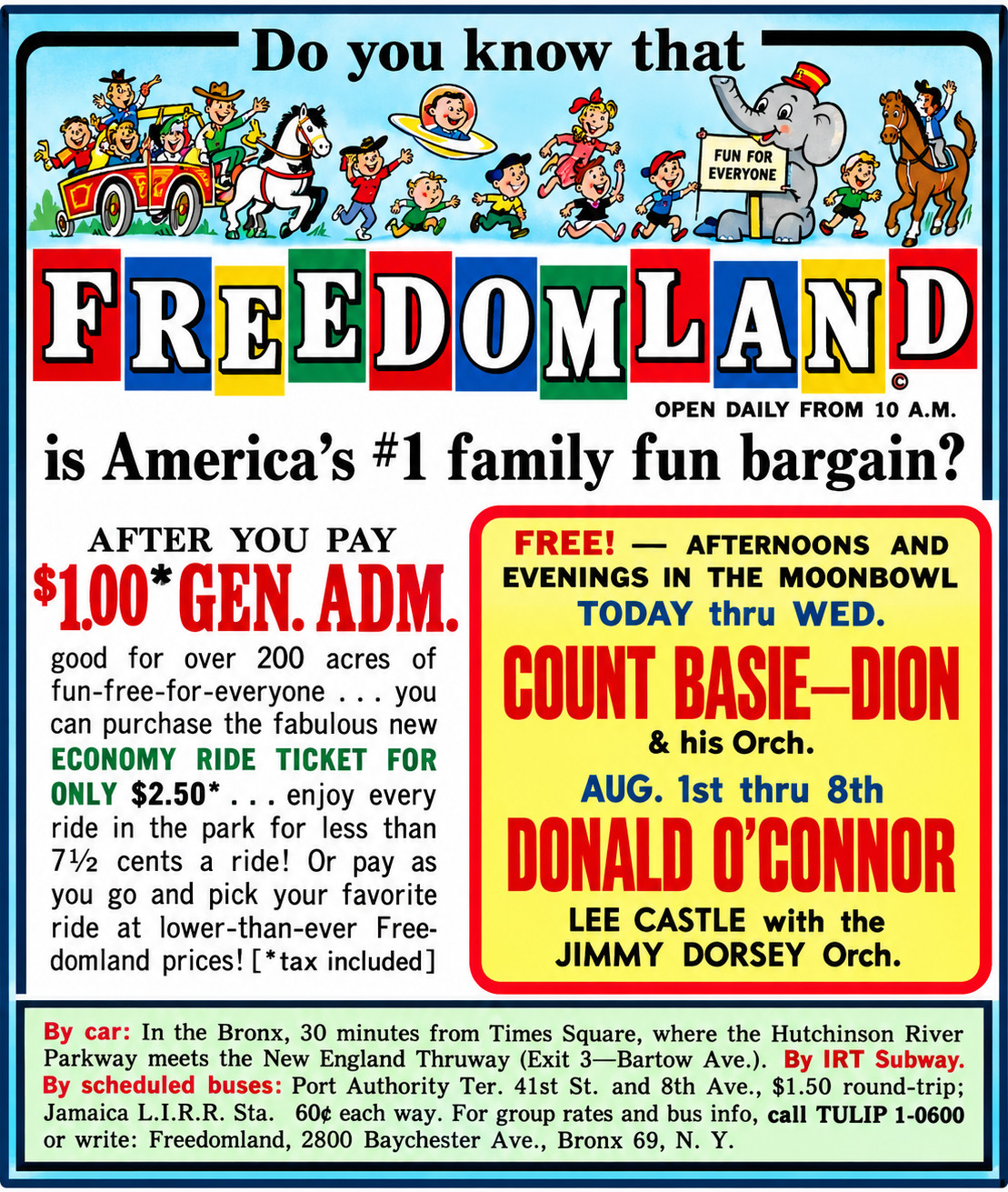 Vintage Freedom Land Amusement Park Ad Magnet – Bronx New York
