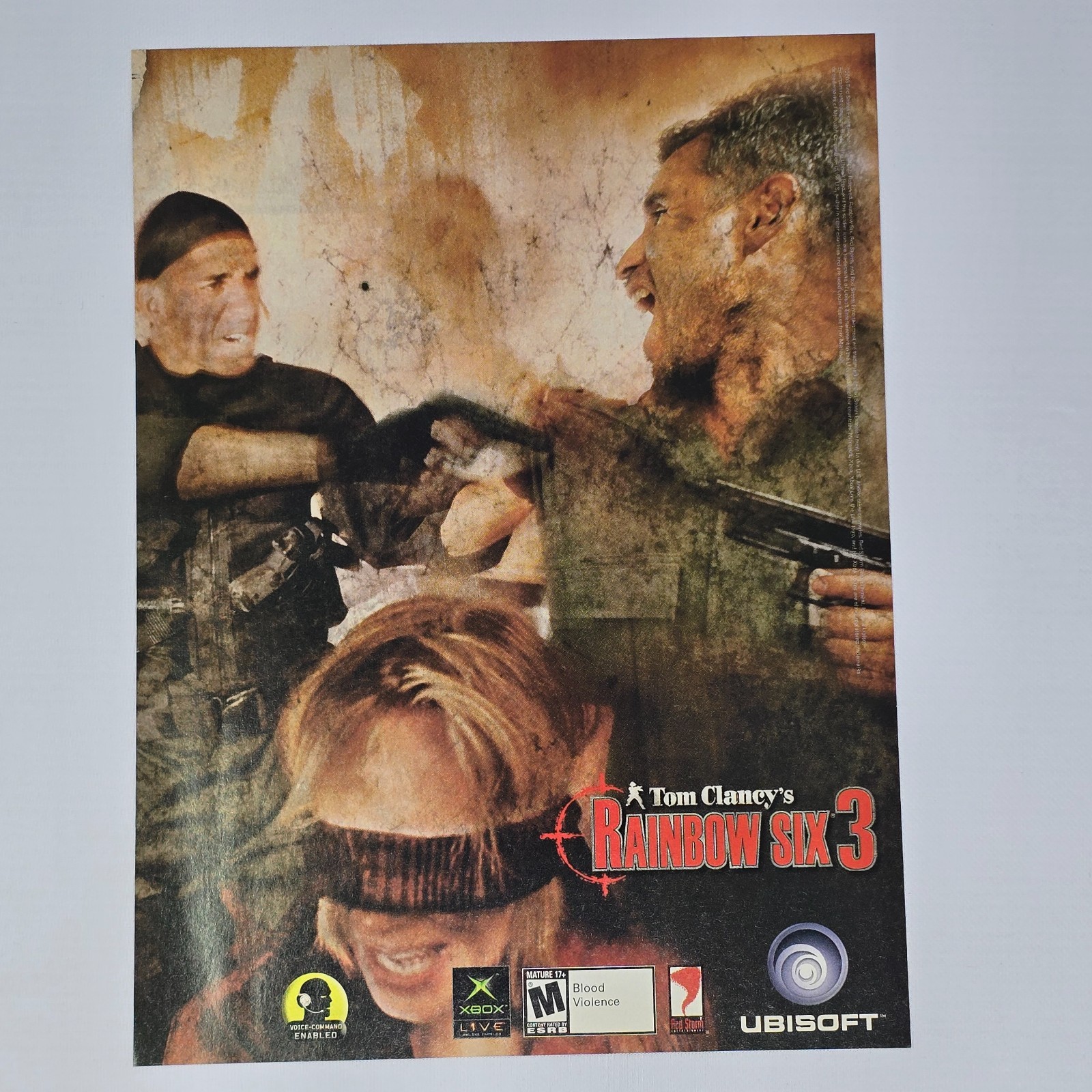 Rainbow Six 3 Microsoft Xbox Clancy\'s Print Ad/Poster