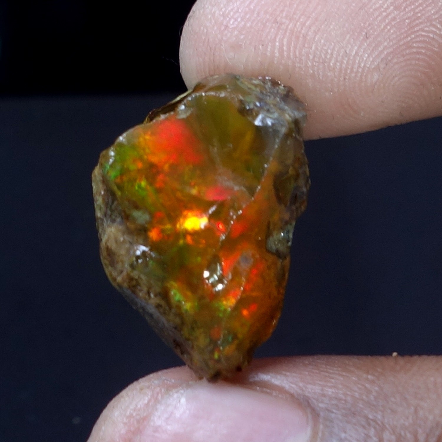 24.60 Carat Natural Ethiopian Loose Rough Raw Opal Gemstone Multi Fire Oil Rough