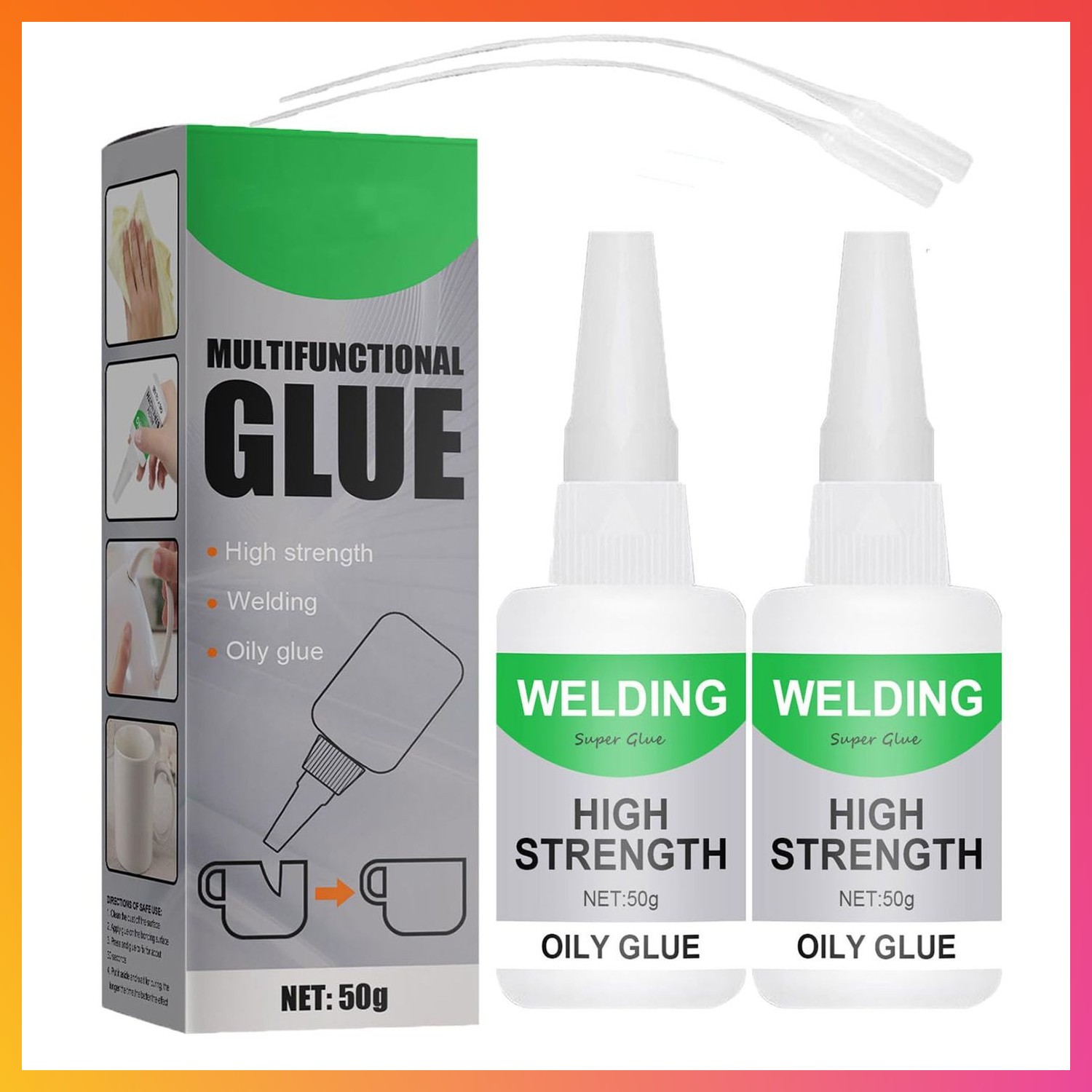2Pcs Welding High-Strength Oily Glue,Magic Glue,Multifunctional Fast Repair Inst