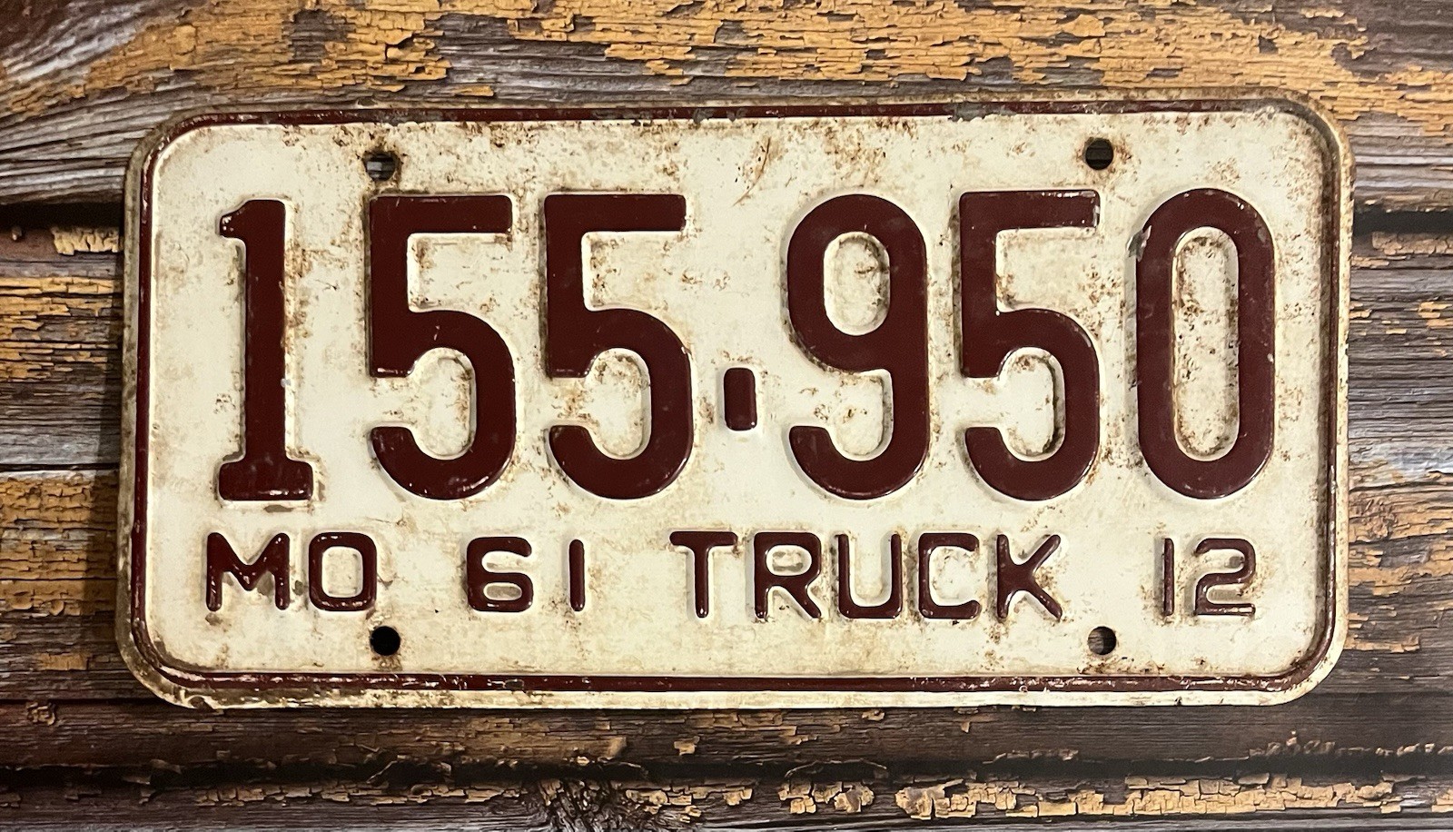 1961 Missouri TRUCK License Plate 155-950