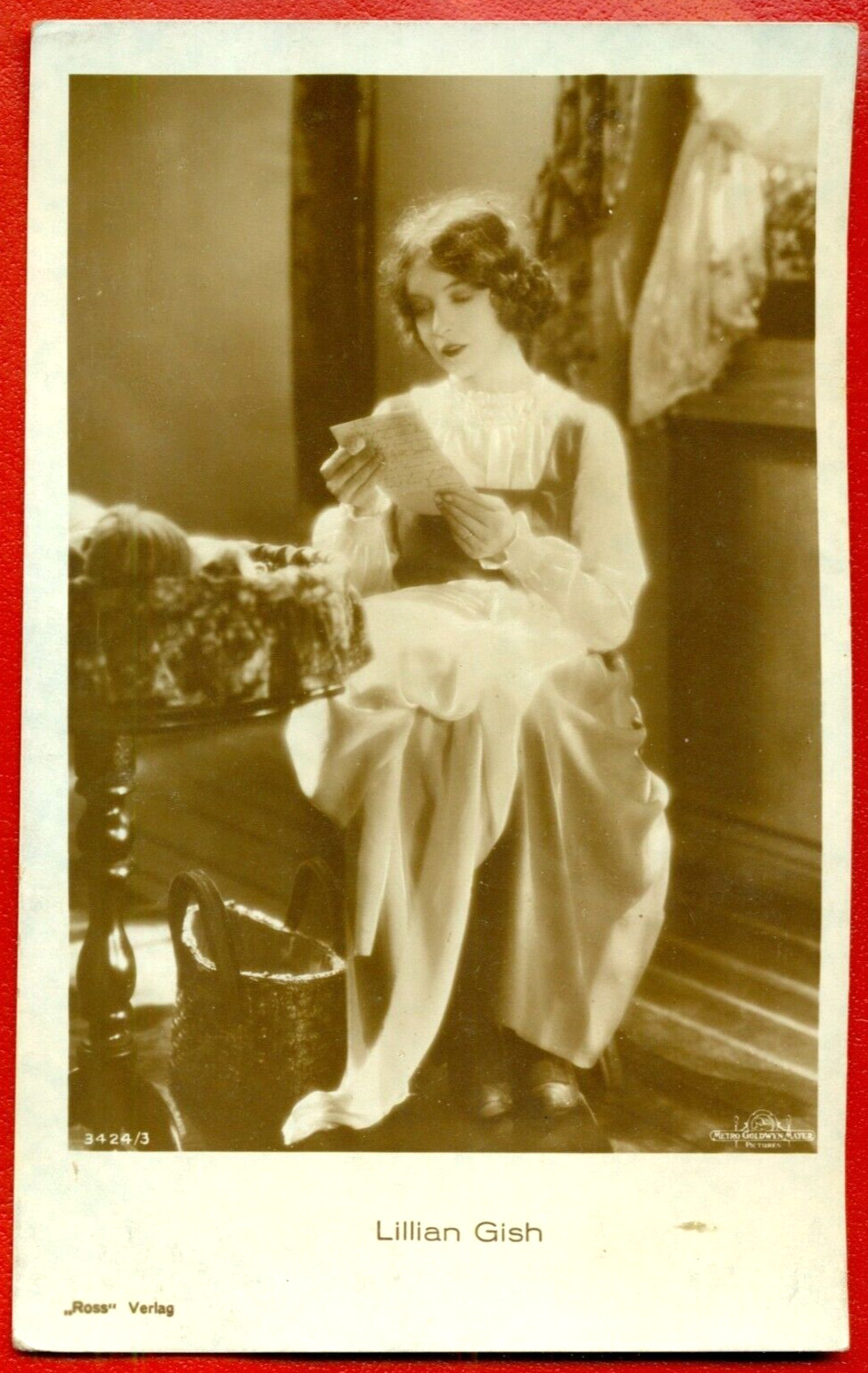LILLIAN GISH # 3424/3 VINTAGE PHOTO PC. PUBLISHER GERMANY UK. 536