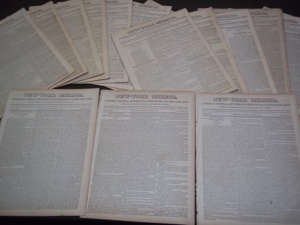 1836-1839 THE NEW-YORK MIRROR NEWSPAPER LOT OF 23 - SHEET MUSIC+ - NP 1494