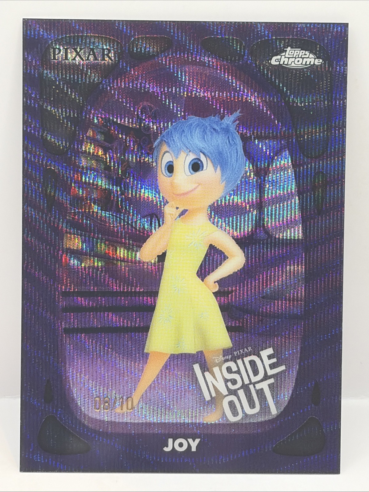 2024 Topps Chrome Disney JOY #HQ-1 Headquarters Black Wave Refractor #08/10 SSP