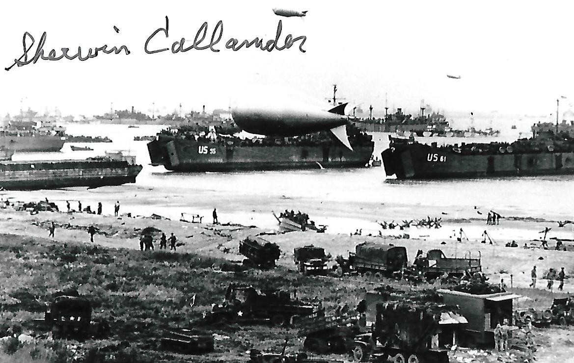 Sherwin Callander auto/signed 4x6 photo WW II D-Day European Theater COA LOOK