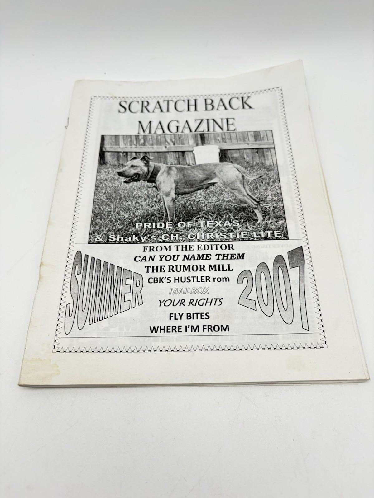 Scratch Back Magazine Summer 2007 APBT American Pit Bull TerrierDog Gamedog