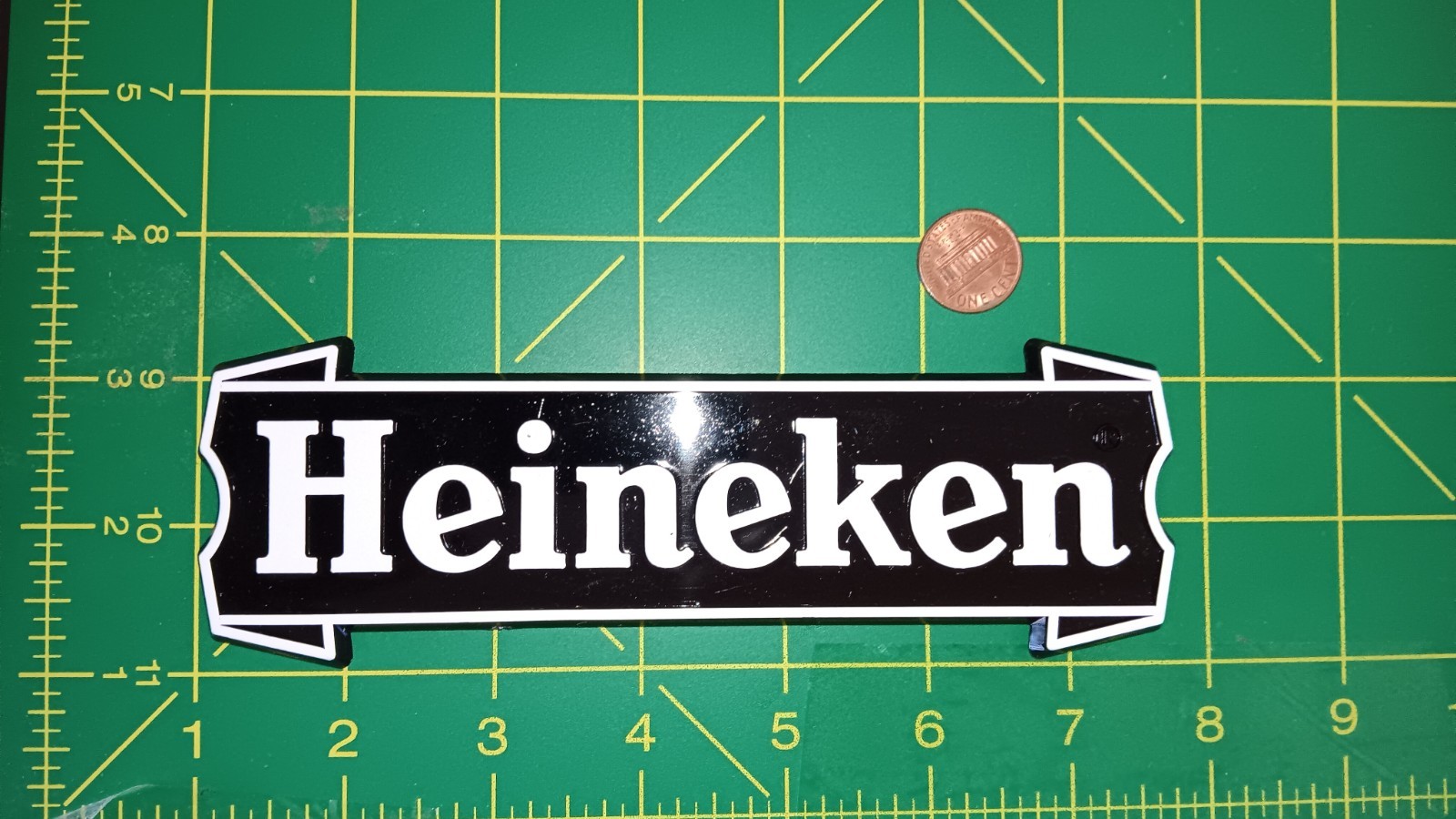 X2 LOT OF 2 -HEINEKEN BADGE PLASTIC Sticker / Decal  ORIGINAL OLD STOCK