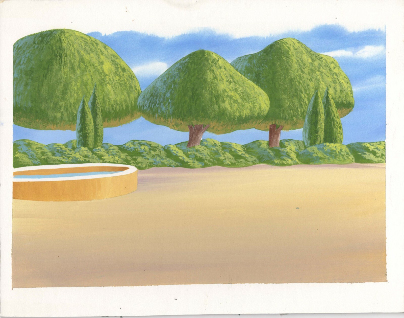 Superfriends hand-painted production background key Hanna Barbera 1979 fr