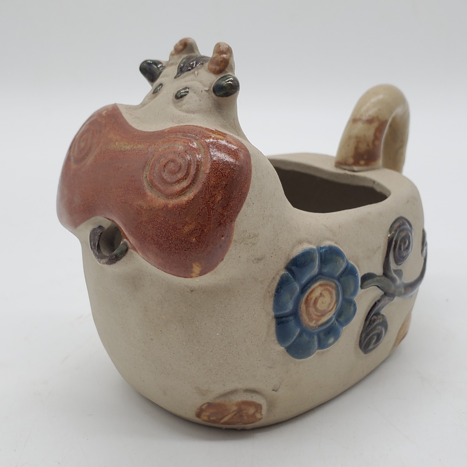 Vintage Stoneware Ceramic Counterpoint Japan Pottery Cow Creamer 
