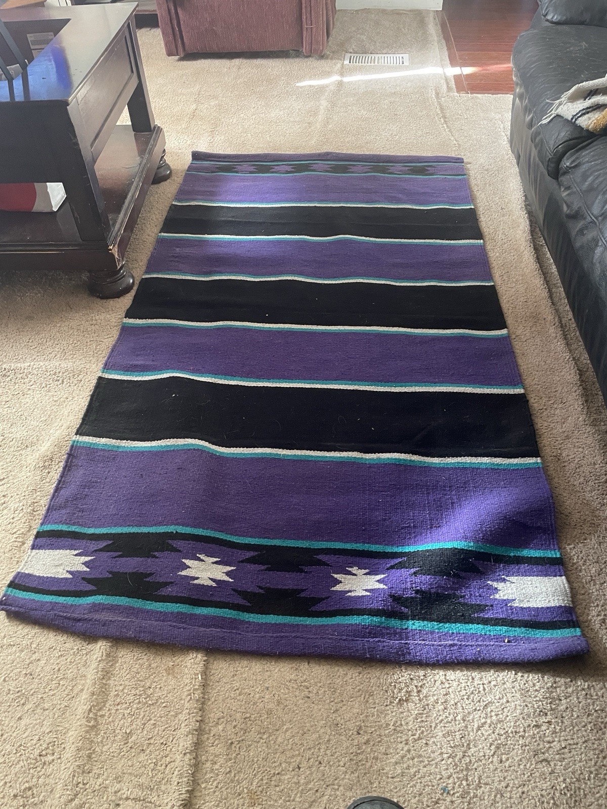 Large Navajo Rug 35x65 Very Nice