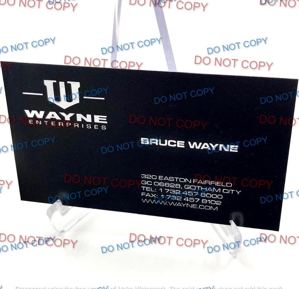Bruce Wayne Enterprises replica Batman movie prop business card The Dark Knight