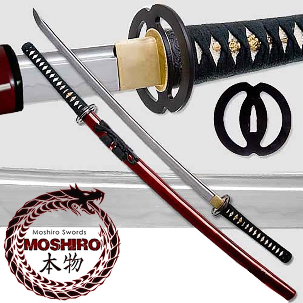 MOSHIRO Clay Tempered 1060 High Carbon Steel Katana- Certified RfB Sword RD Scab