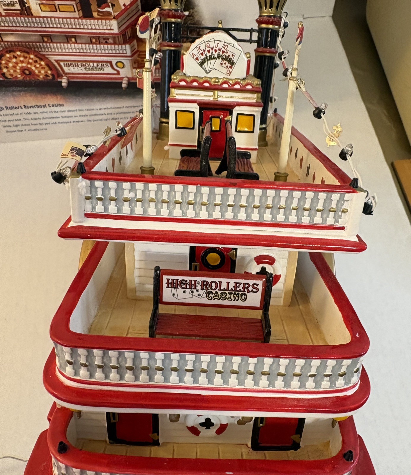 Vintage Department 56 High Rollers Riverboat Casino Snow Village Lights Up 2003