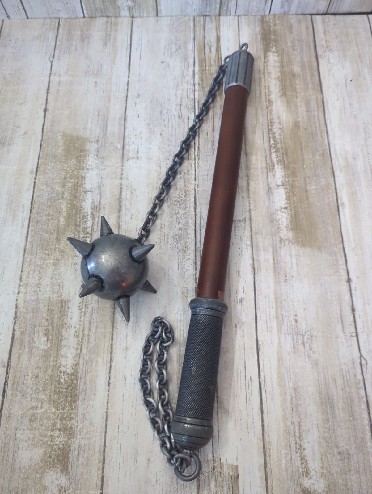 Medieval Mace with Chain & Wood Handle 1.8 Pound Ball