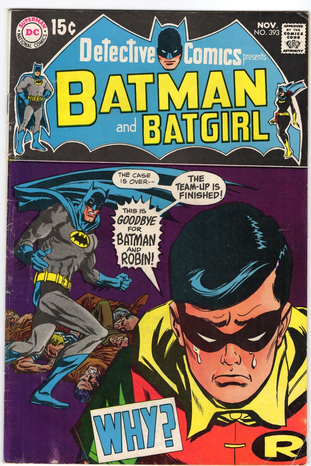 Detective Comics 393 1969 DC Comics VG/F 5.0 Robin Batman Alfred Batgirl