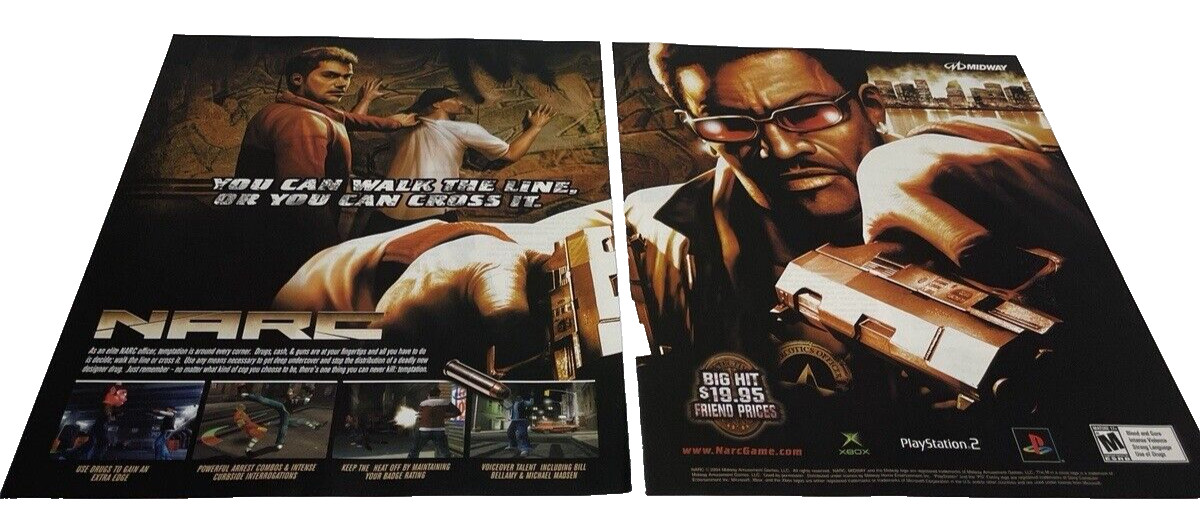 Narc Video Game Promo PS2 Playstation 2 Xbox 2005 Game Room Art Vintage Print Ad