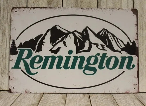 Remington Guns Tin Metal Signs Home Décor Vintage Rustic Look Rifle Gun Ammo 