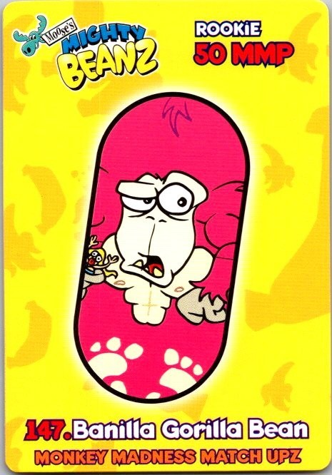2002 Moose Enterprises 147. BANILLA GORILLA BEAN Mighty Beanz card 