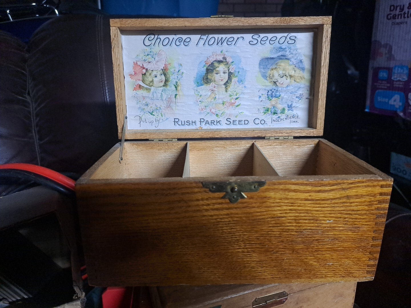 Three Kids, Choice FLOWER SEEDS Box, Old Vintage, Rush Park Seed Co.