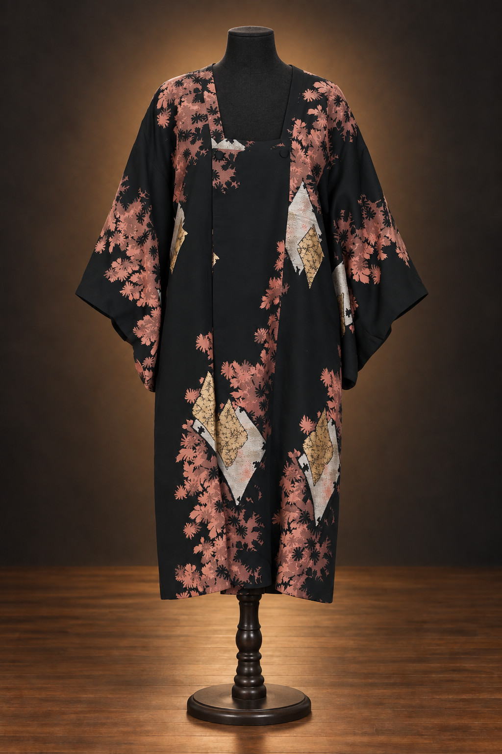 Whoopi Goldberg Collection Vintage Japanese Michiyuki Kimono Coat Floral Robe