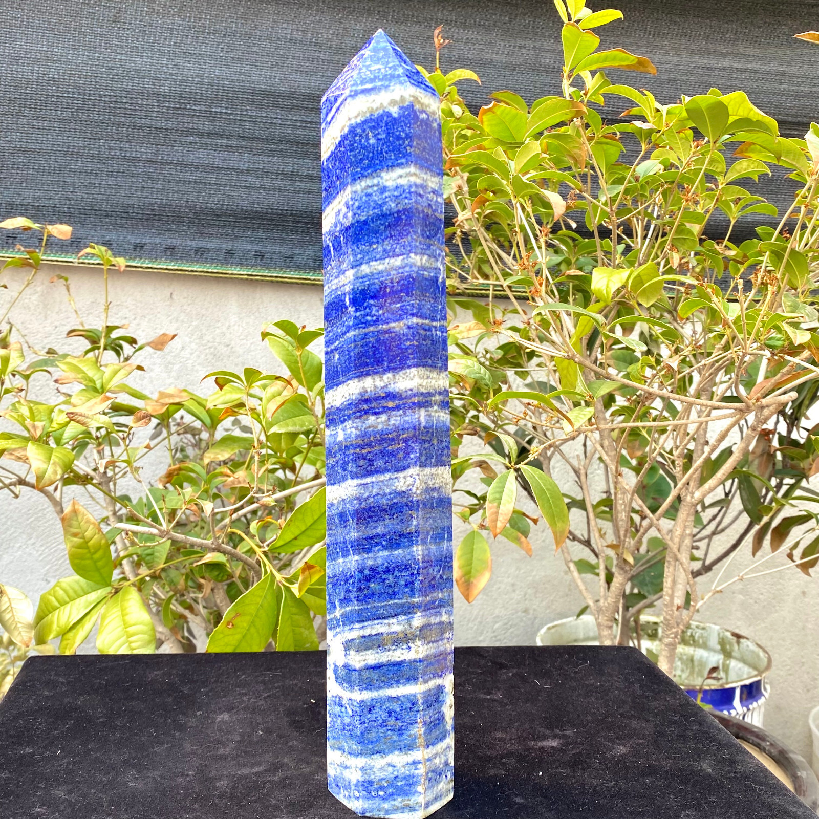 4.56LB Large Natural Lapis lazuli quartz crystal obelisk point wand aura energy.