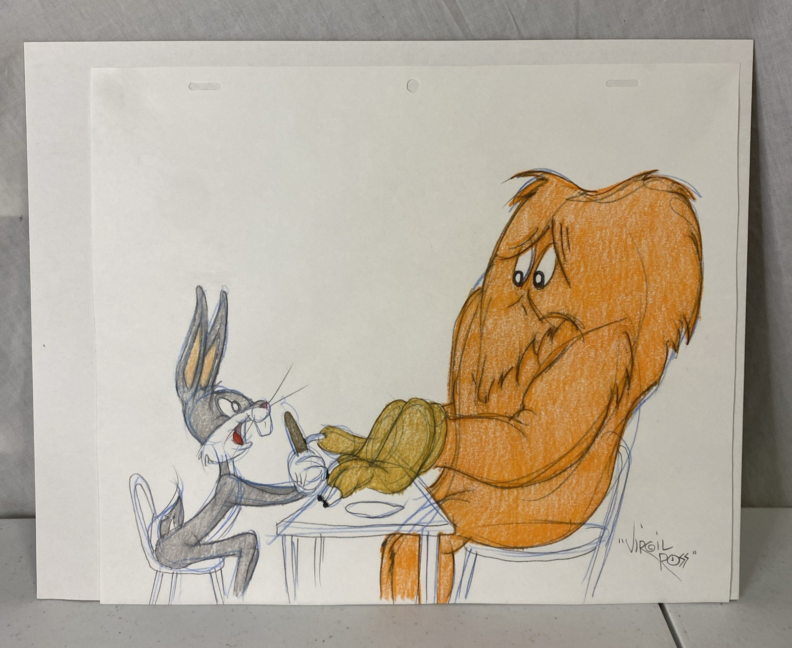 GOSSAMER Hair-Raising Hare Original Art by Virgil Ross - Bugs Bunny LOONEY TUNES