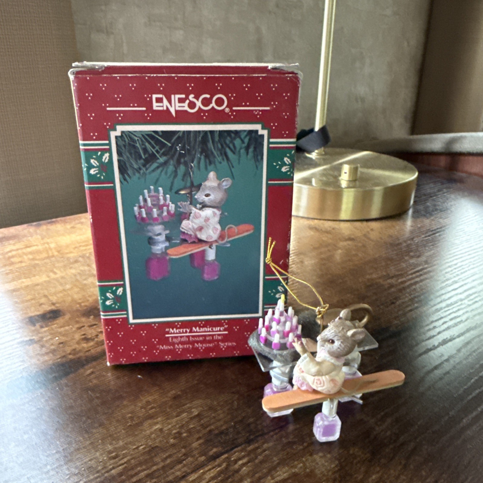 1996 Enesco Merry Manicure #8 in the Miss Merry Mouse Series Gift Decor Display