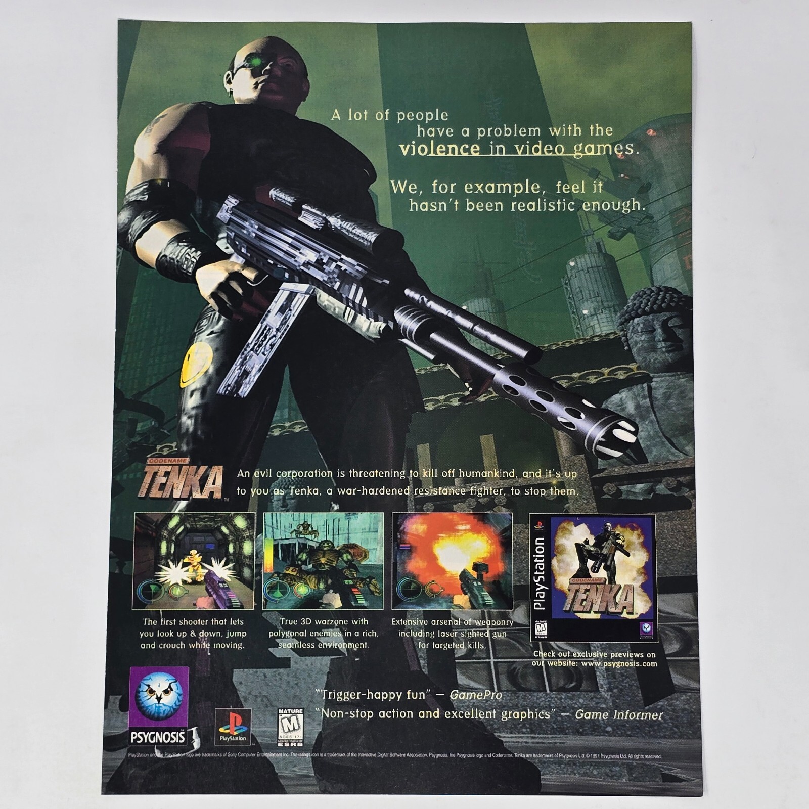 Codename Tenka PlayStation 1 PS1 Violence Print Ad/Poster Art