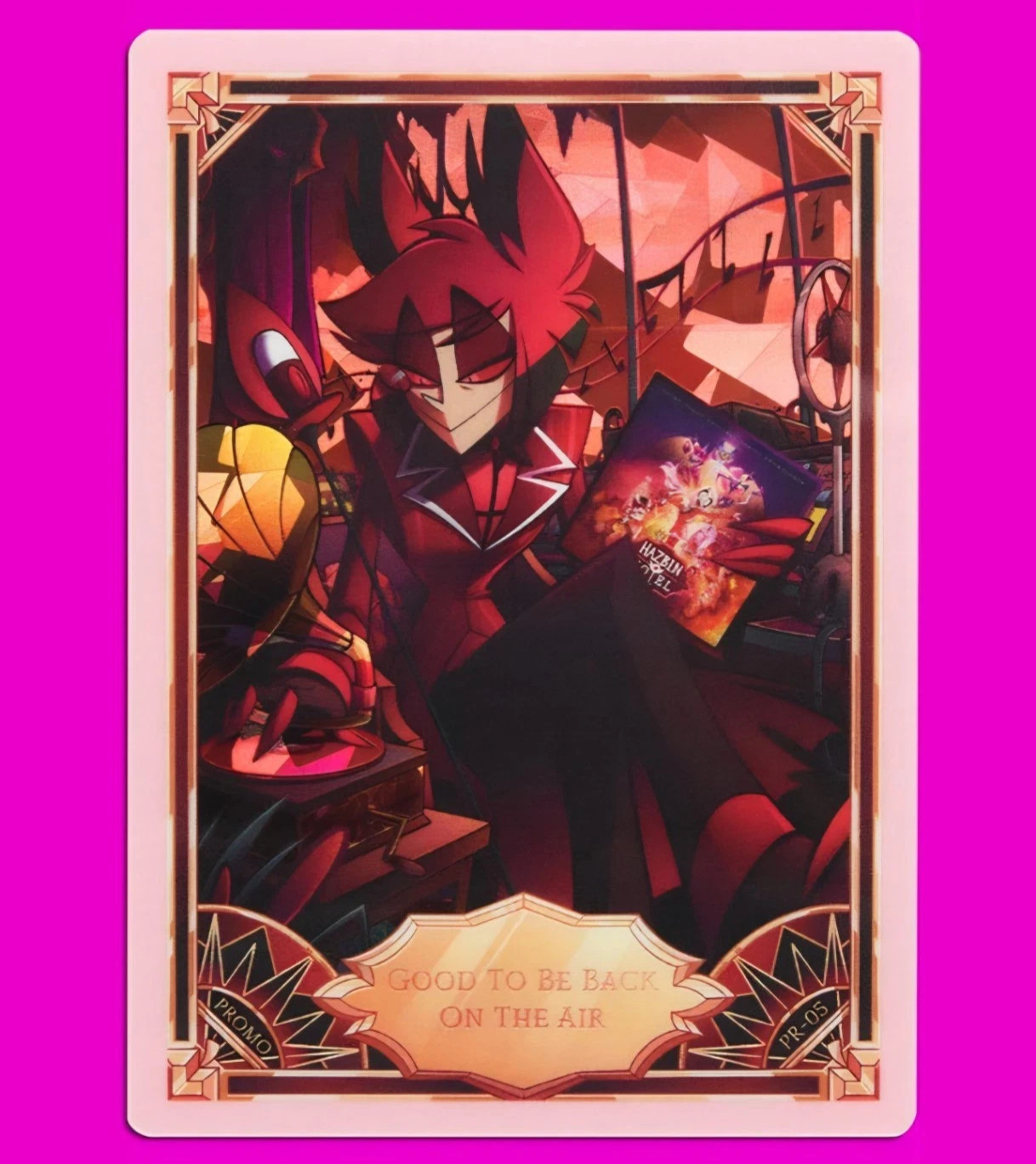 Hazbin Hotel Card - Alastor GOOD TO BE BACK ON THE AIR Cracked Ice Promo PR-05