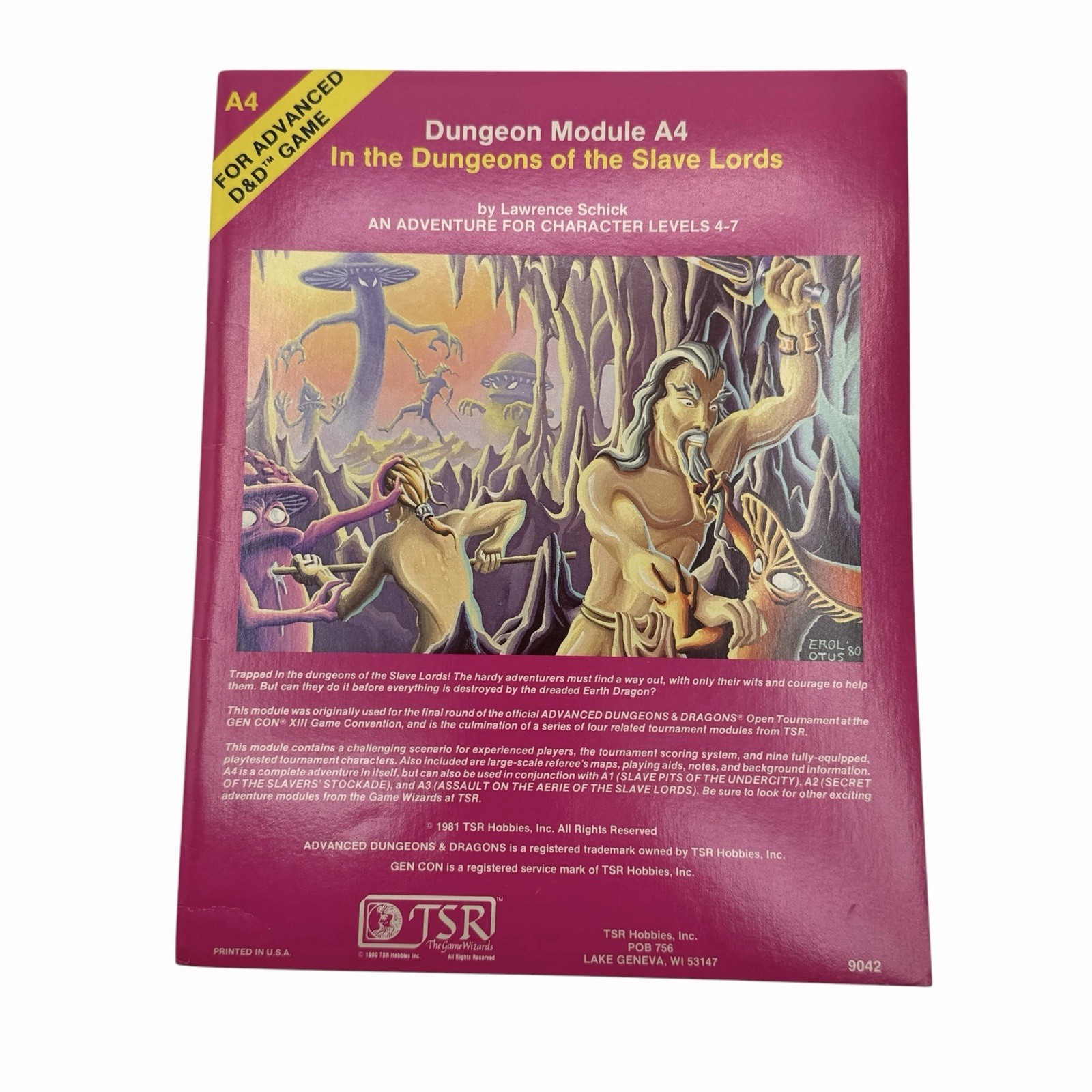 Advanced Dungeon And Dragons Module A4 In the Dungeons of the Slave Lords 