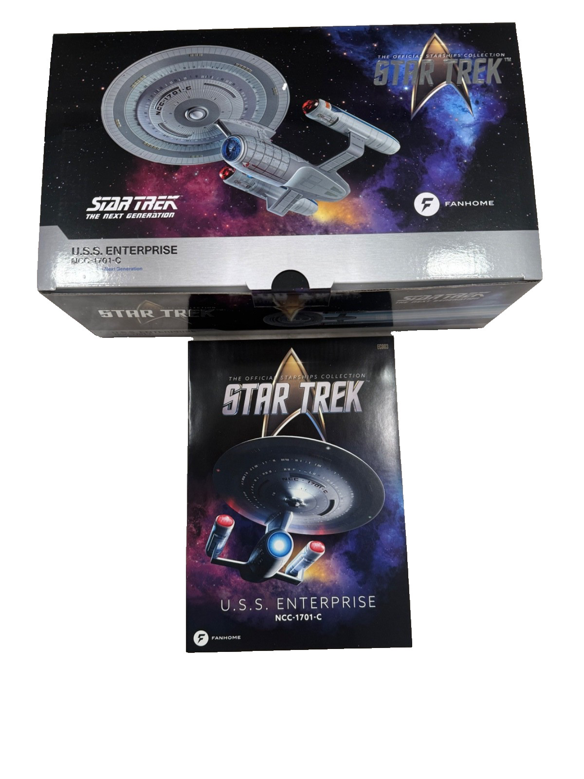 Star Trek Fanhome USS Enterprise NCC-1701-C X/L Starship Model and Magazine