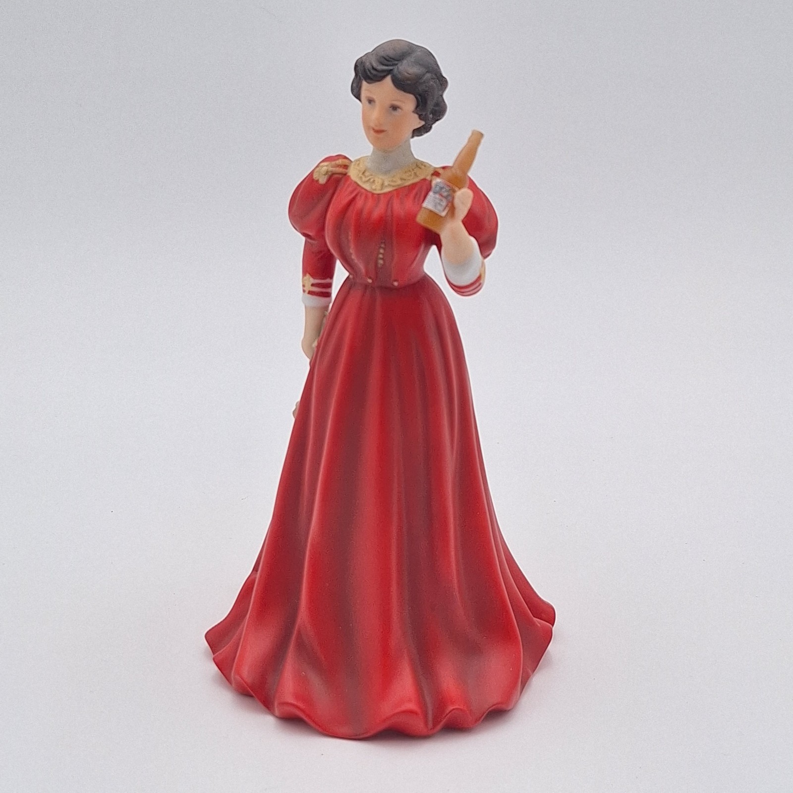 2005 Budweiser Holiday Stein Lady Figurine 1907 Red Dress F22 #0216