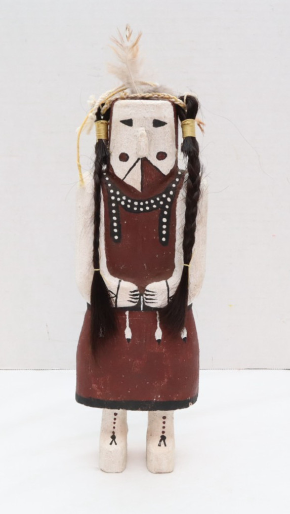 OLD HOPI PUEBLO KACHINA / KATSINA DOLL REAL HAIR KACHINA ANTIQUE LARGE 12