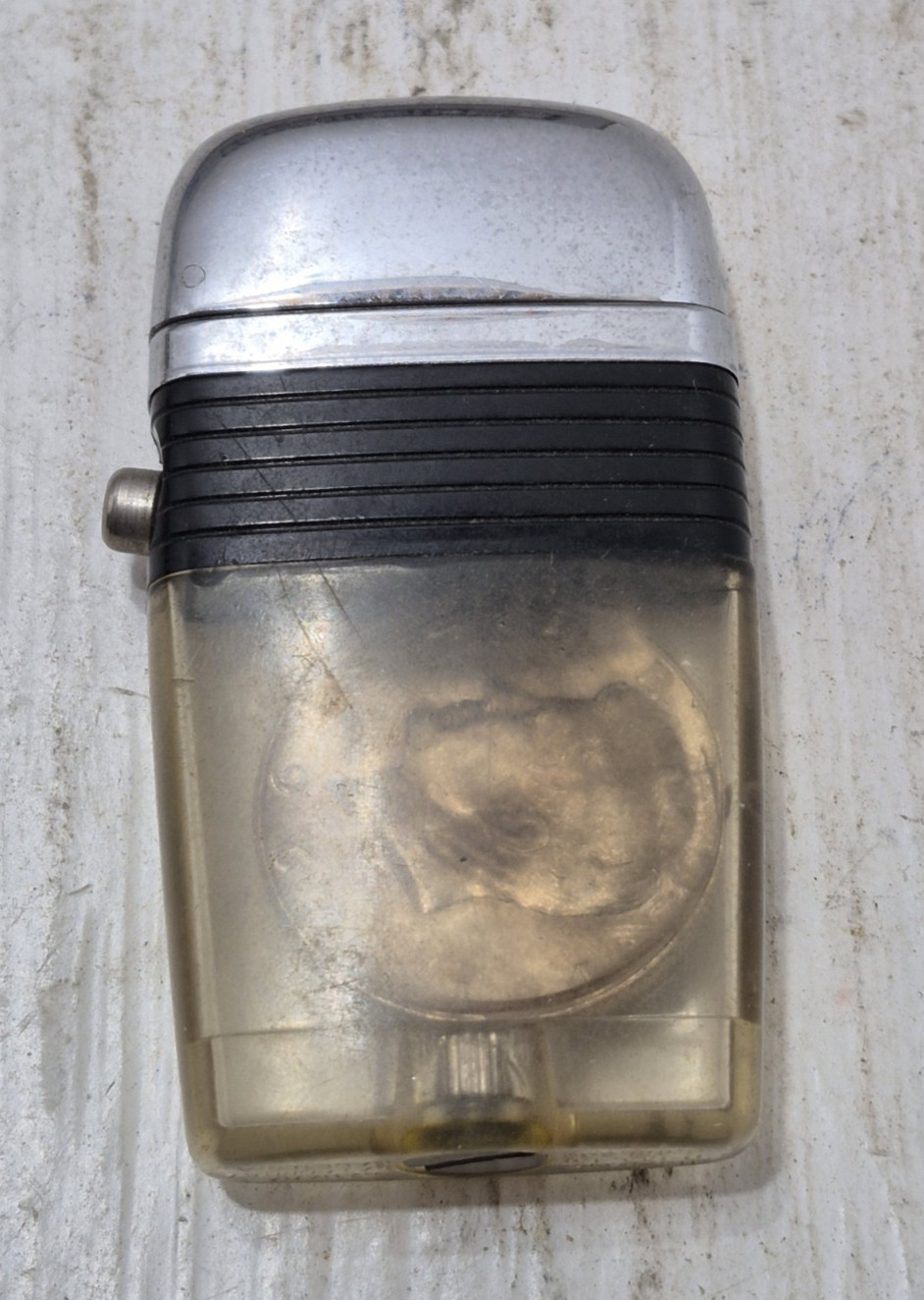 VINTAGE SCRIPTO VU LIGHTER 1966 KENNEDY HALF DOLLAR Coin Inside Novelty