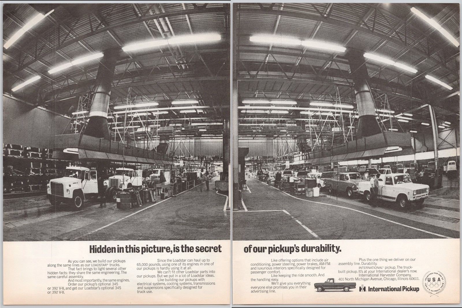 International Pickup Truck Harvester Loadstar Engines Chicago 1972 Print Ad
