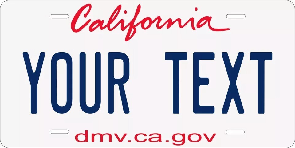 California 2011 Custom State License Plate Personalized 12