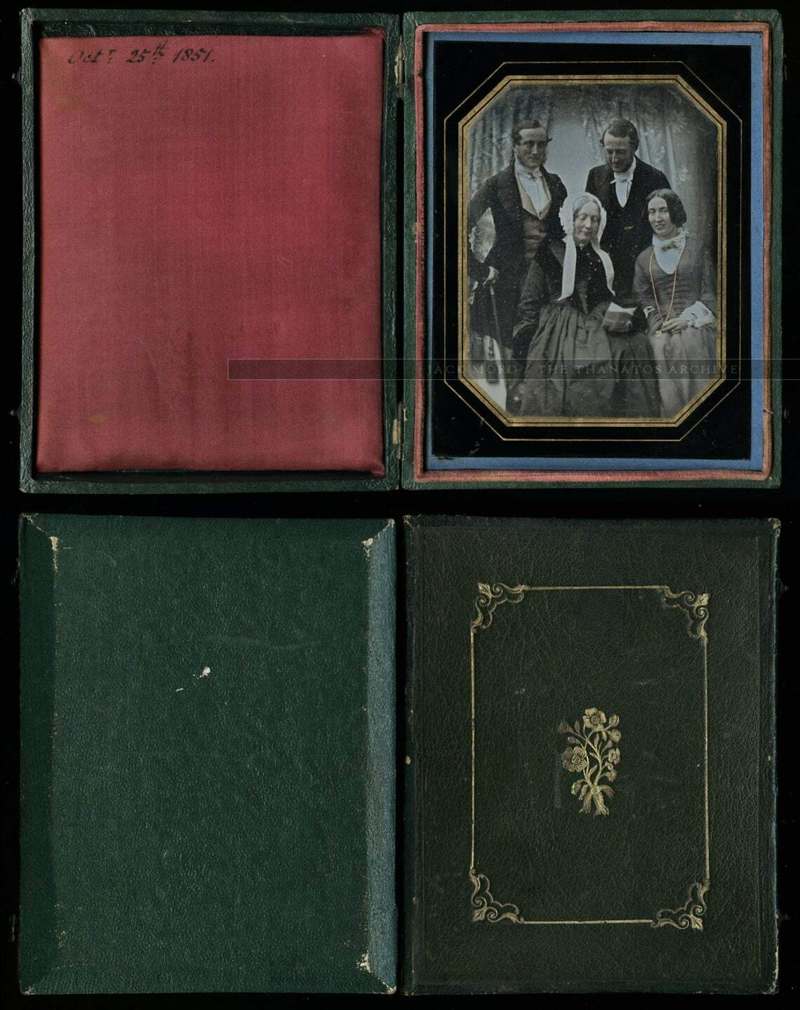 Beautiful Victorian Group Daguerreotype - 1/4 Photo Dated October 1851 Antique