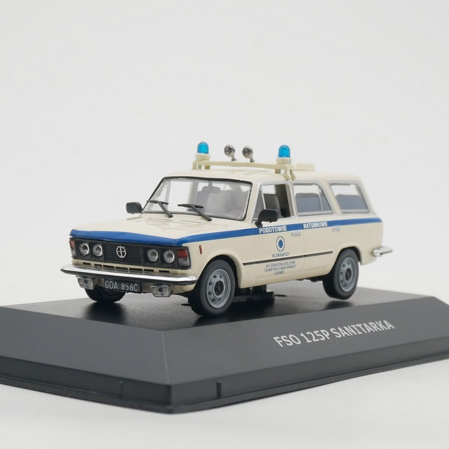 Ixo 1:43 FSO Fiat 125P Sanitarka Warsaw Ambulance Car Model Collectible