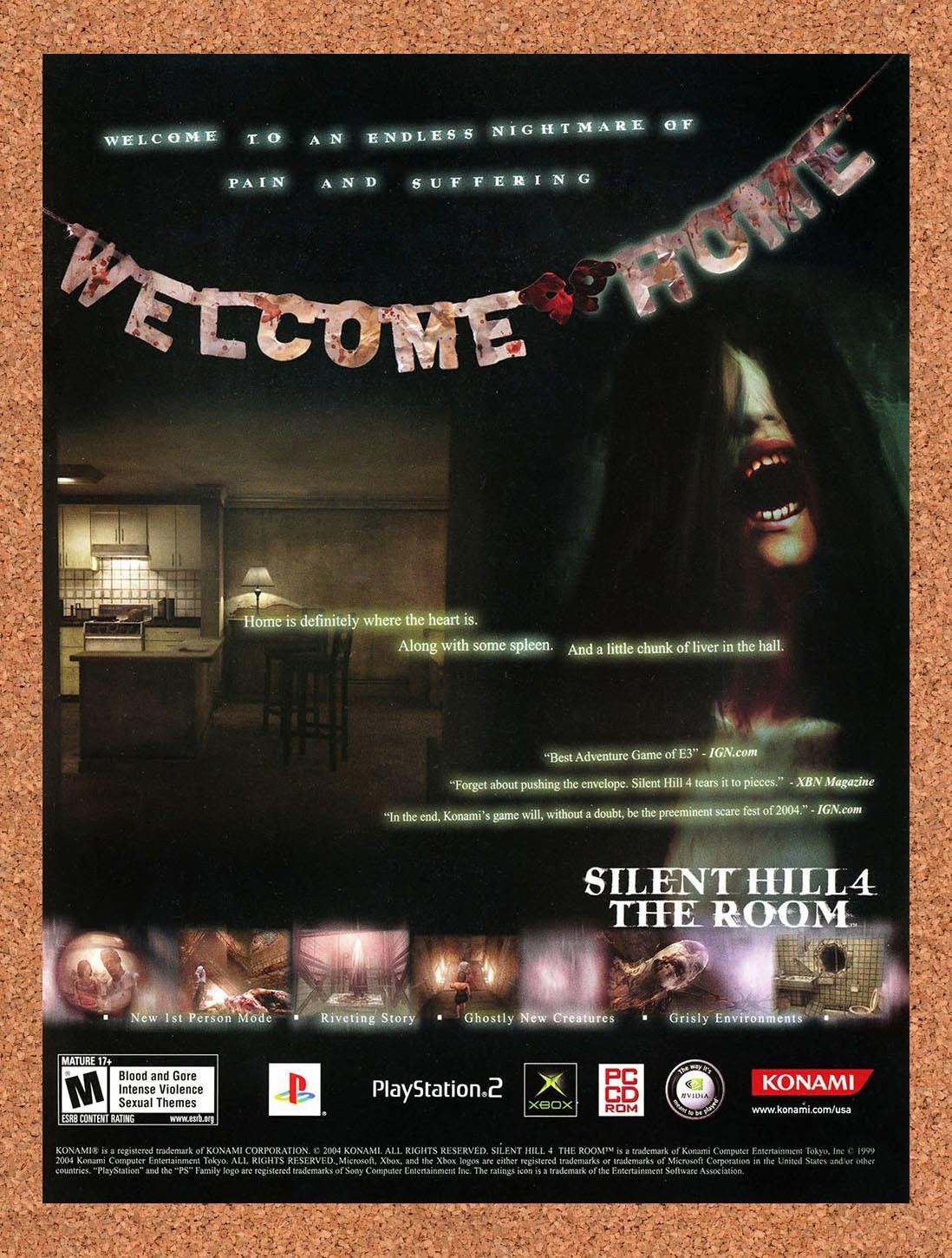 2003 Silent Hill 4 The Room PS2 Original Advertisement / Retro Promo v1
