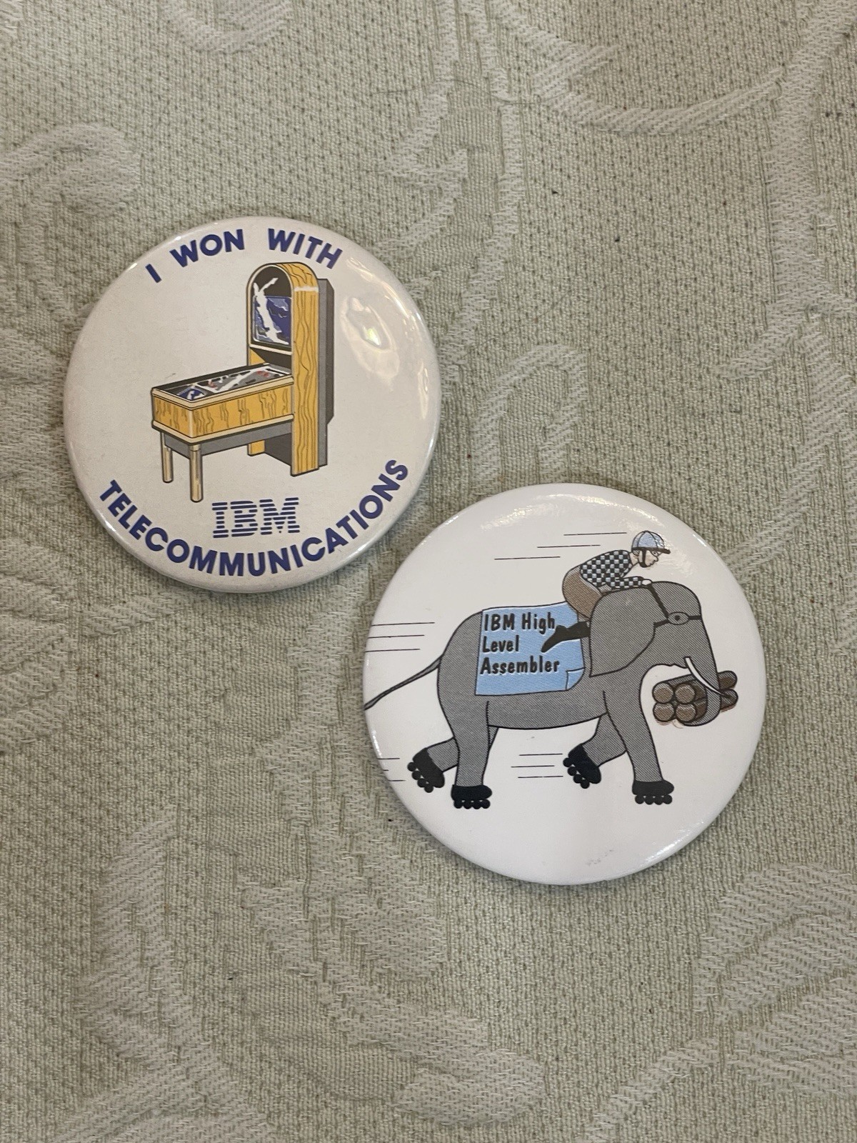 Vintage 1990’s IBM Computer IT Advertising Pin Buttons - Lot of 2 Pins