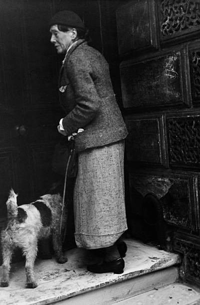Scottish painter Dame Ethel Walker returning from her daily walk a- 1943 Photo