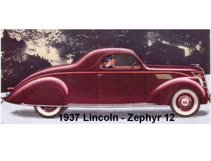 1937 Lincoln - Zephyr V-12   Refrigerator / Tool Box  Magnet